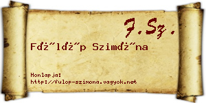 Fülöp Szimóna névjegykártya